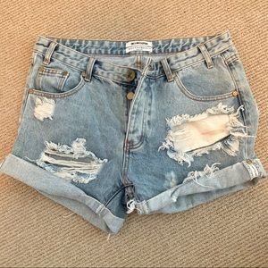 one Teaspoon Charger Denim Shorts